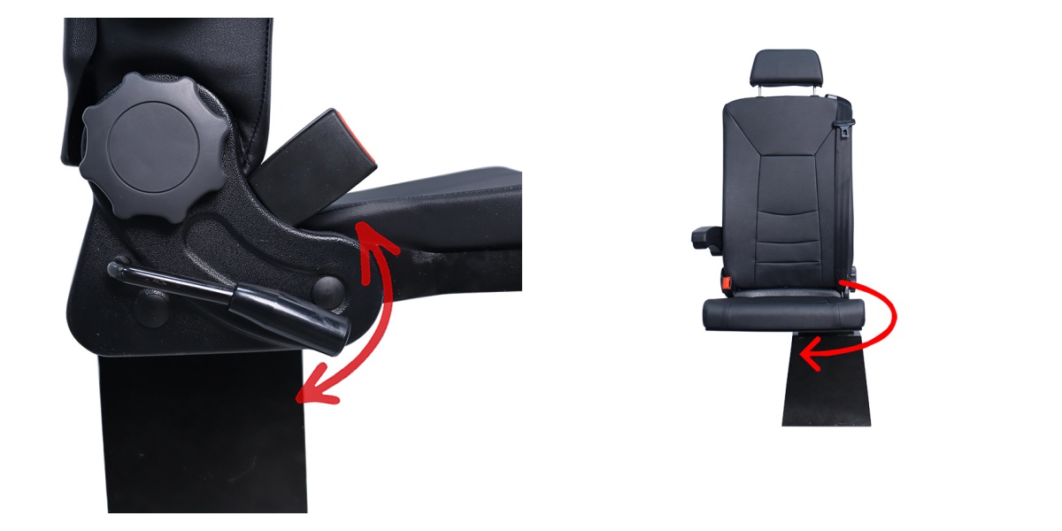 folding van seat with seatbelt