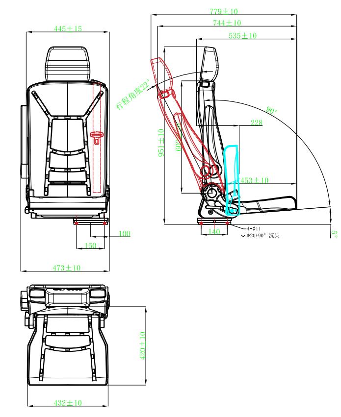 Folding Commercial Vehicle Seats