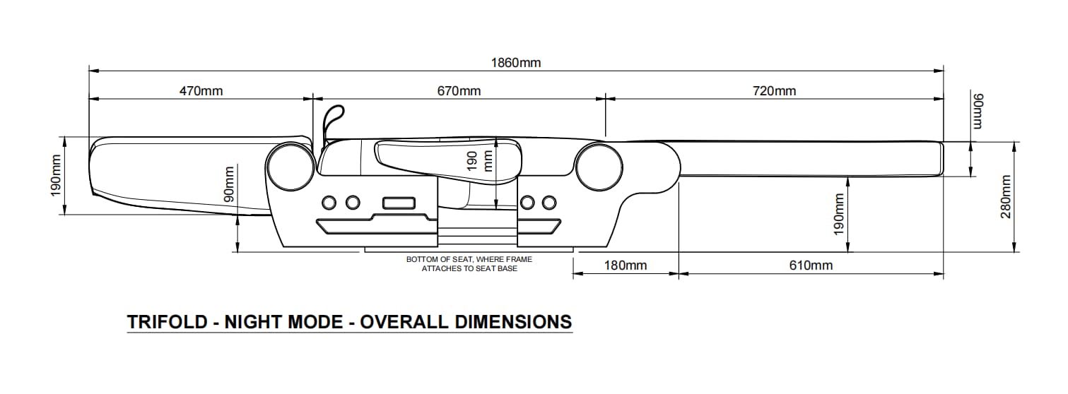 TRIFOLD NIGHT MODE OVERALL DIMENSIONS