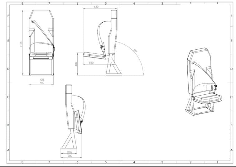 Single van folding seats