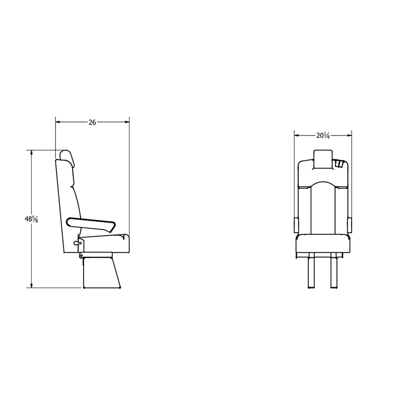 commercial van seats Size